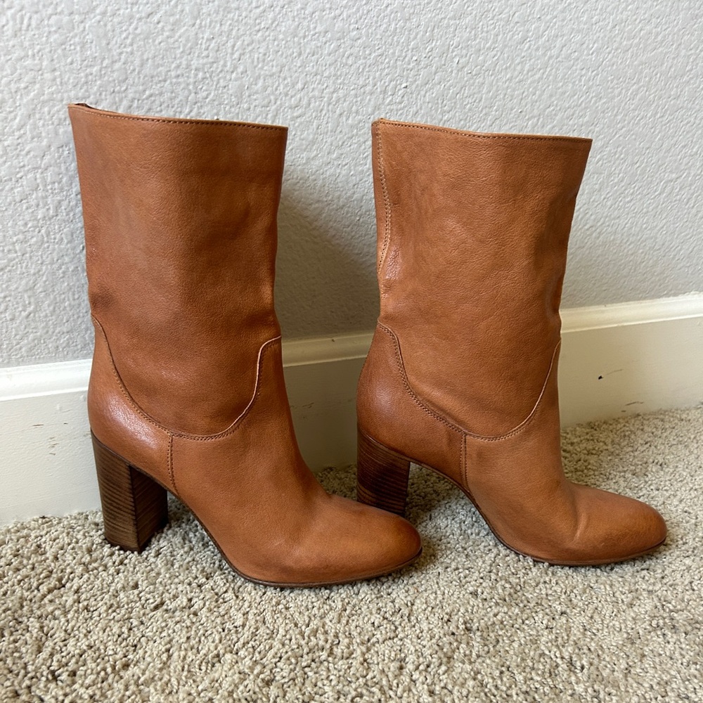 Free People | NIB Dakota Nappa New Ranch Croccatino Brown Leather Heeled Boots